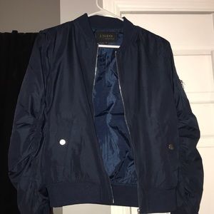 Navy blue bomber jacket